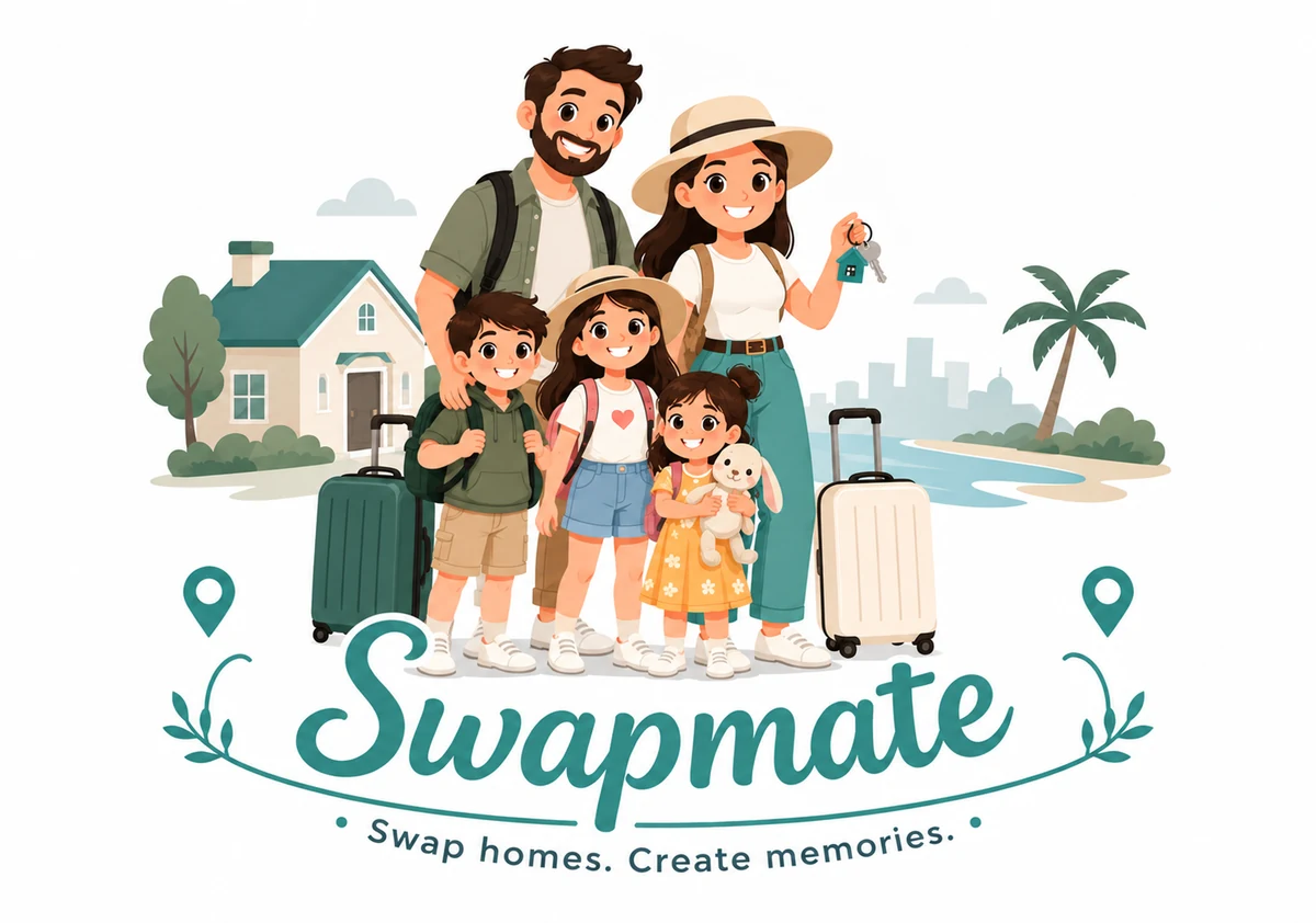 A family ready for a Swapmate home exchange